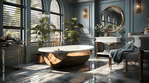 Glamorous Oasis: A Hollywood Regency Style Bathroom Retreat
