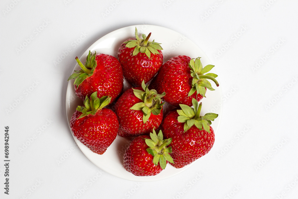 Red strawberry on white background Red strawberry on white background