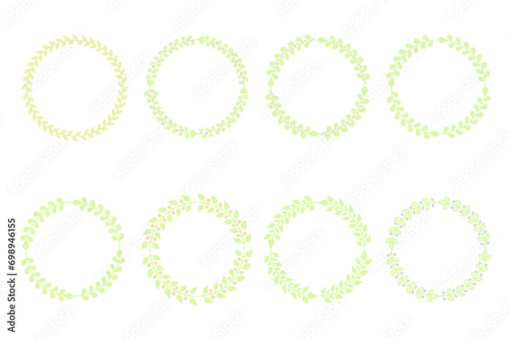 Set of Easter circle frame, wreath with branches. Vector illustration. Set of Easter circle frame, wreath with branches. Vector illustration.