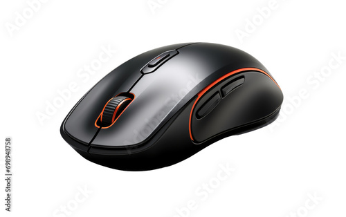 Ergonomic Computer Mouse On a White or Clear Surface PNG Transparent Background.