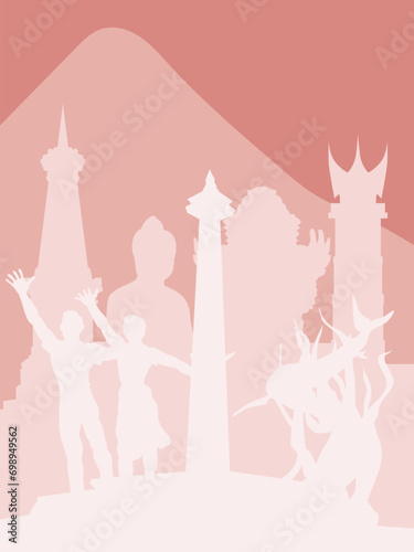 Indonesia Landmark Vector photo