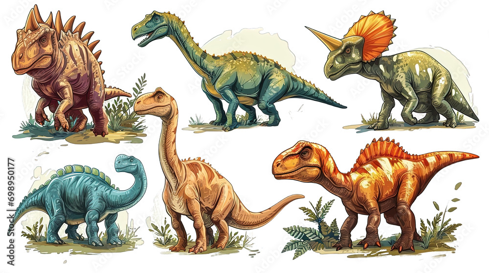 Set of Dinosaurs Illustration Set of Dinosaurs Illustration