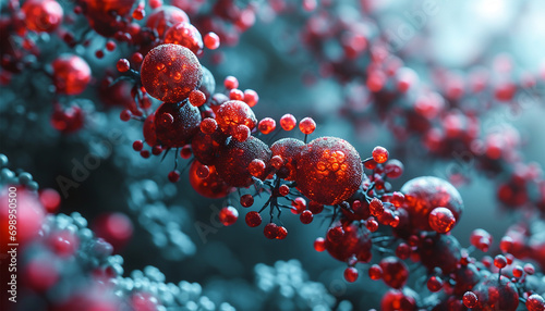 Red blood cells in vein,3d rendering Science background ,3D illustration. 3D Illustration Blood vessel with flowing red blood cells background photo