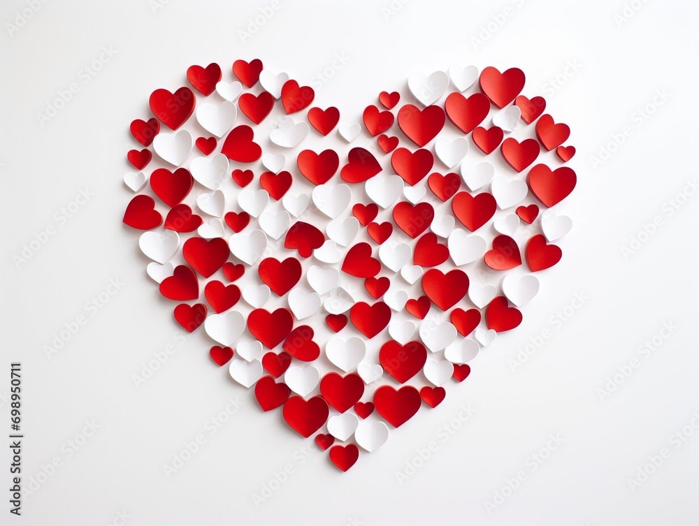 Valentines day party decorations background, Red hearts on white background. Valentines day party decorations background, Red hearts on white background.