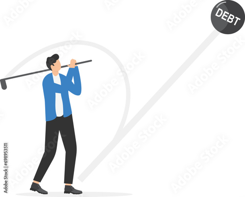 Debt free or freedom for pay off debts, loan or mortgage, solution to solve financial problem, savings or investment to break free,


