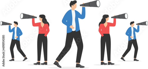 Business vision. Business team searching for success. Concept business vector illustration.


