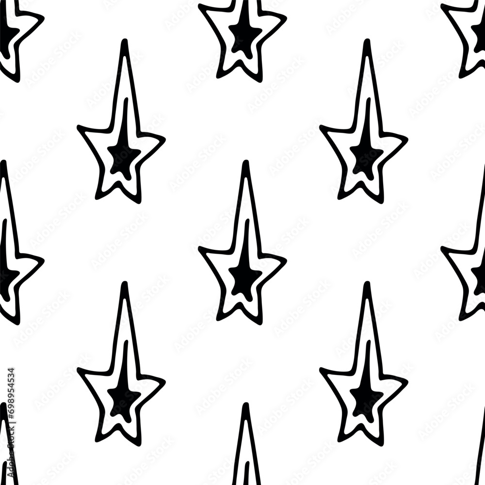 Seamless pattern with cute stars doodle for decorative print, wrapping paper, greeting cards, wallpaper and fabric Seamless pattern with cute stars doodle for decorative print, wrapping paper, greeting cards, wallpaper and fabric