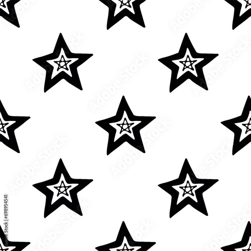 Seamless pattern with cute stars doodle for decorative print  wrapping paper  greeting cards  wallpaper and fabric