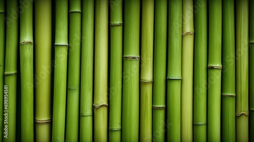 Green bamboo texture for interior or exterior design, bamboo fence texture background.