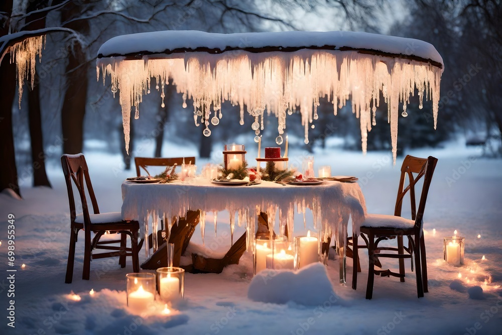 restaurant in the winter