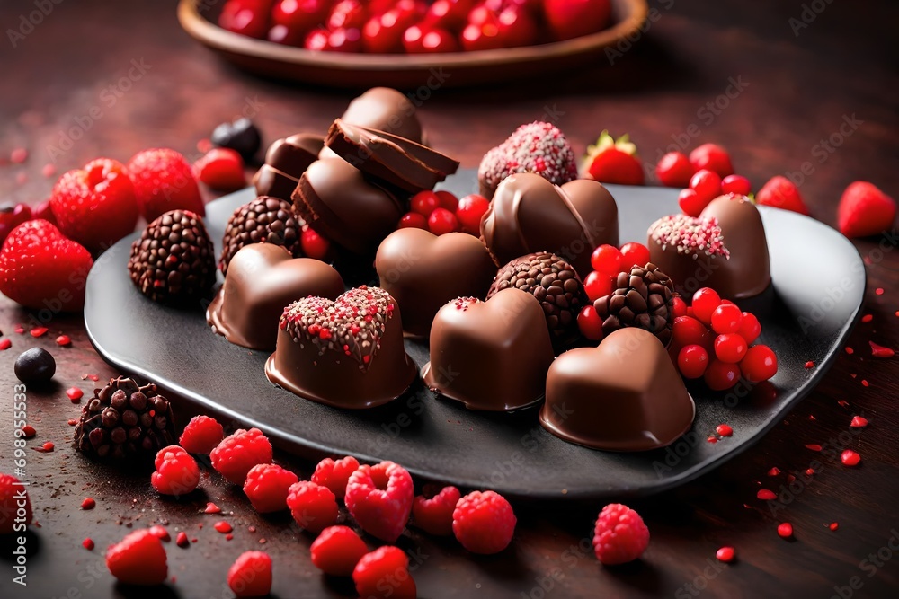 heart shaped chocolate candies