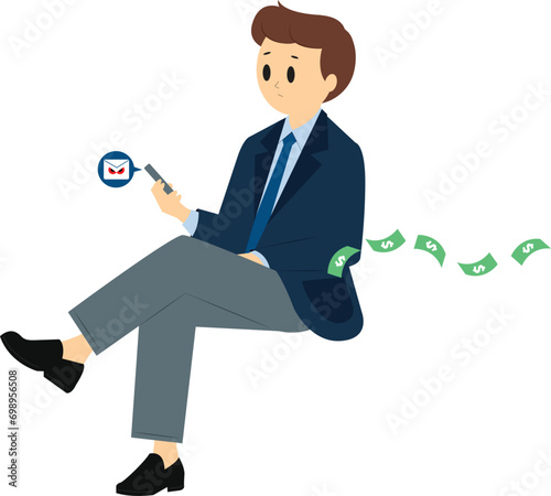 Money Scam and Hacker with money by mobile