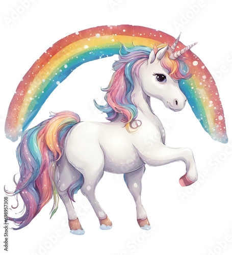 Unicorn with rainbow 