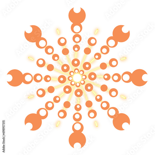 abstract orange fireworks balls