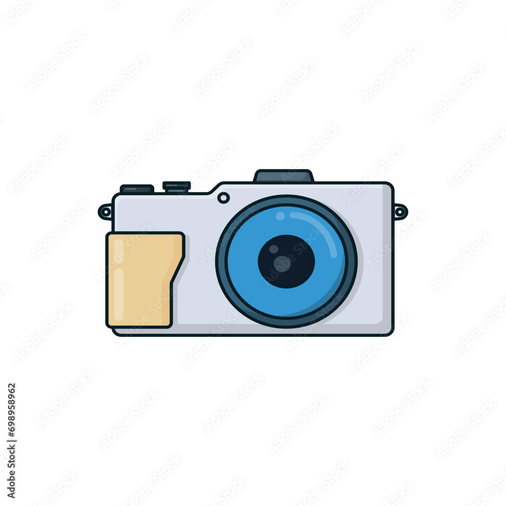 Simple camera icon full color cute cartoon design style Simple camera icon full color cute cartoon design style