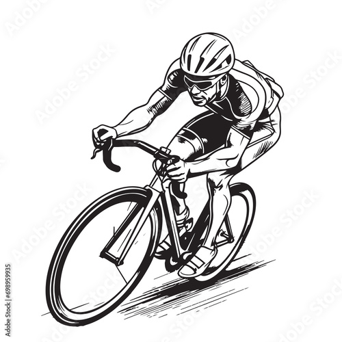 Cyclist sketch hand drawn Vector Sport competitions