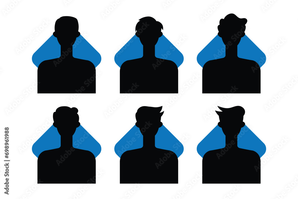 Silhouette of a man and woman with different hairstyles. Vector illustration. Silhouette of a man and woman with different hairstyles. Vector illustration.