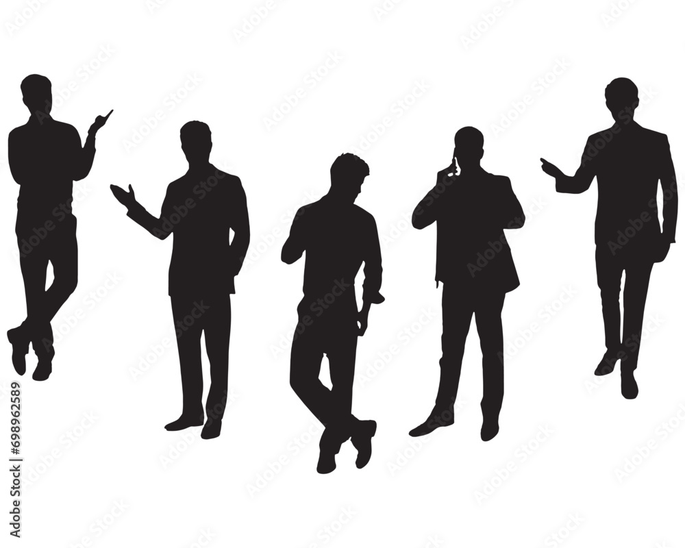 Silhouette of group of standing businessman vector eps 10