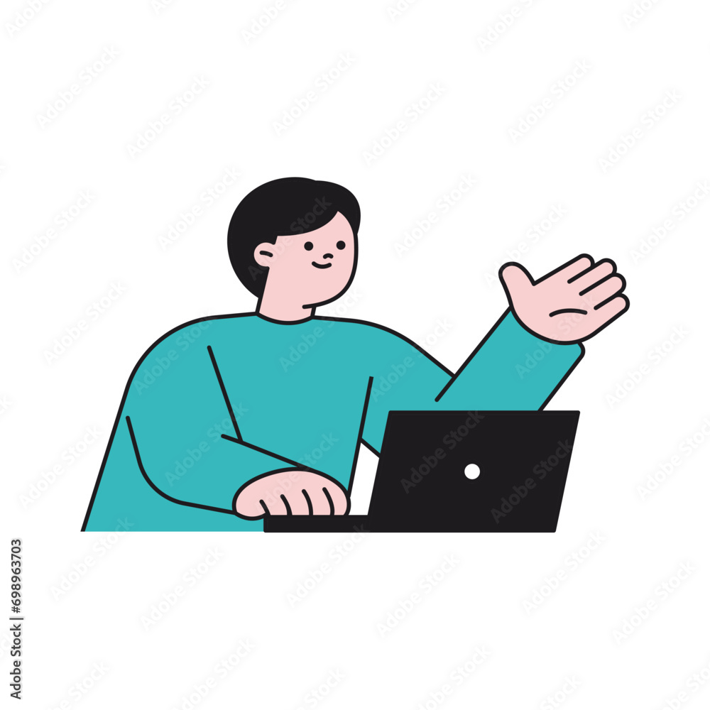 set of business poses in green color business set of business poses in green color business