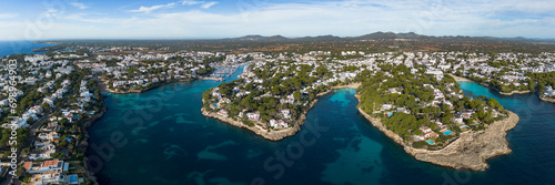 Fotografia Panorama of Cala d'Or in Majorca aerial view, Balearic Islands
