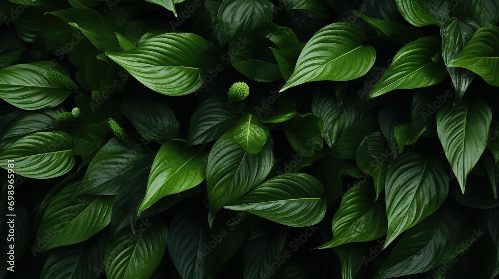 Leaves of Spathiphyllum Cannifolium Background. Texture, Tropical Leaf
