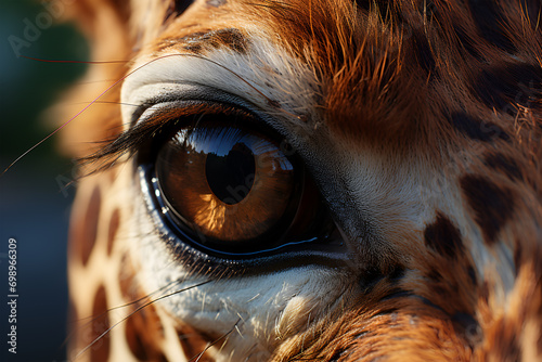 giraffe close-up. The giraffe's Eye. photo