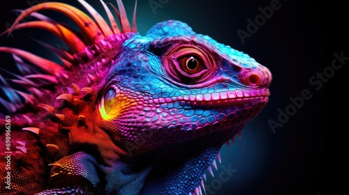 4k beautiful animal, electric neon colors, dazzling mood © kimly