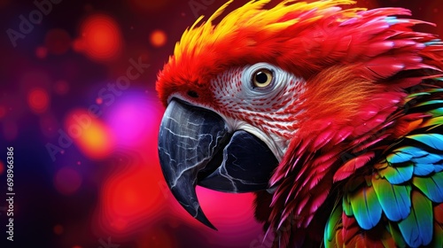 Rainbow parrot with colorful feathers by carlos iguala, in the style of 8k resolution, high contrast compositions photo