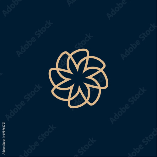 Luxurious Nature floral leaf ornament logo icon design template. Gold, elegant, beauty, spa, yoga, cosmetic product, modern vector illustration