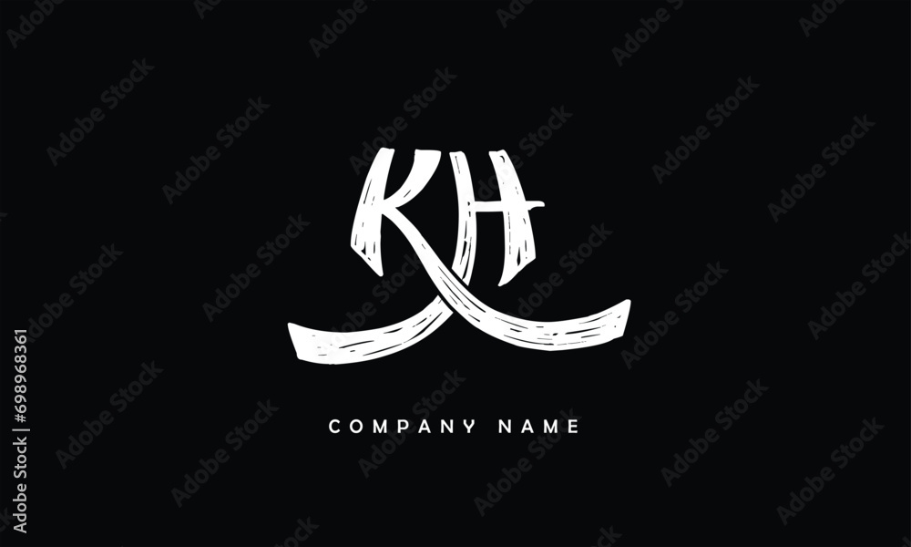 KH, HK, K, H Abstract Letters Logo Monogram - obrazy, fototapety, plakaty 