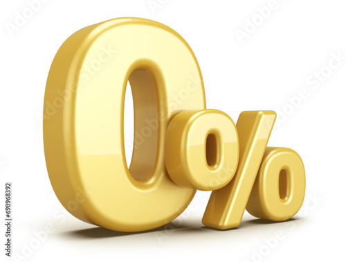 0 percentage off sale discount number gold 3d render
