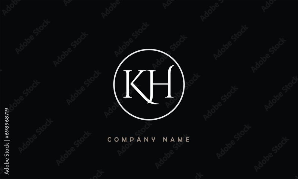 Obraz premium KH, HK, K, H Abstract Letters Logo Monogram