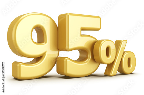 95 percentage off sale discount number gold 3d render