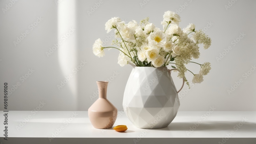white vase with flowers white vase with flowers
