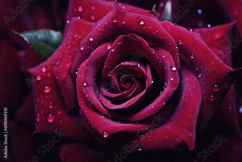 red rose petals close-up. generative ai