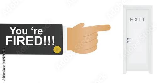 You are fired icon. vector
