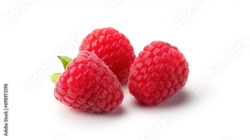 Raspberries on White Background. Fresh  Healthy  Healthy Life  Fruit  Berry 