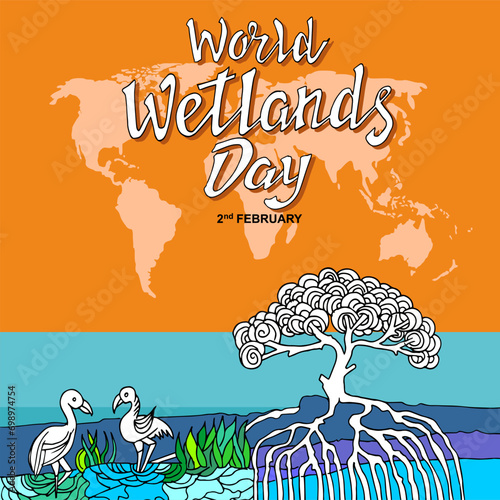 world wetlands day, poster and banner