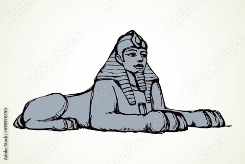 Egyptian sphinx. Vector pen drawing