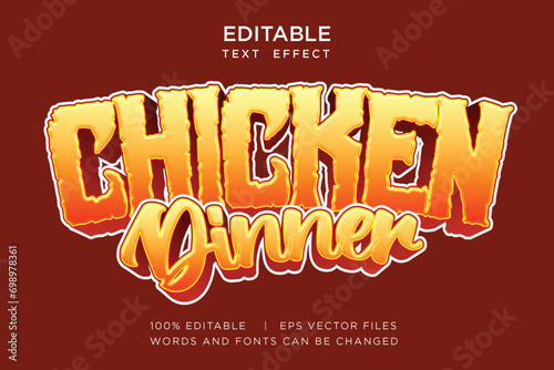 editable chicken text effect with fire decoration