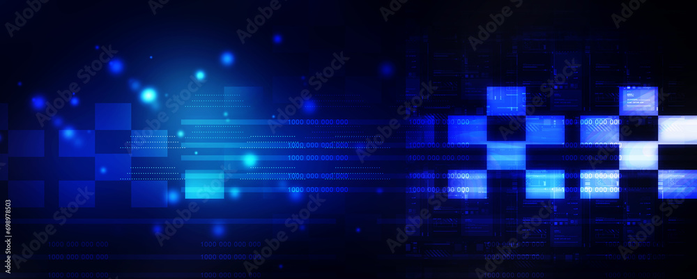 2d illustration Abstract futuristic electronic circuit technology background