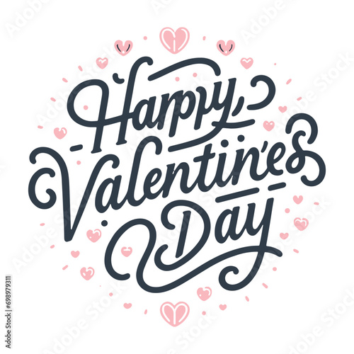 Valentines day background with heart pattern and typography of happy valentines day text