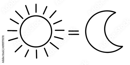 Equinox. Solstice. Day and night. Icon.