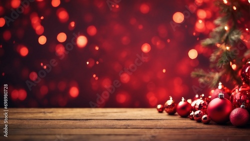 red bokeh christmas lights background