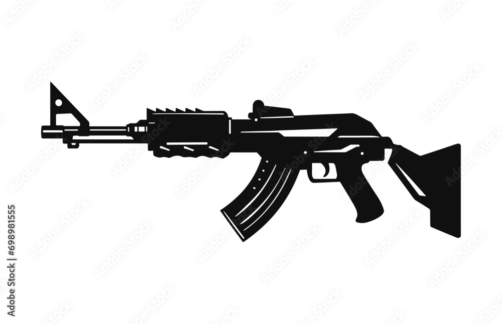 A Weapon black Silhouette Vector isolated on a white background