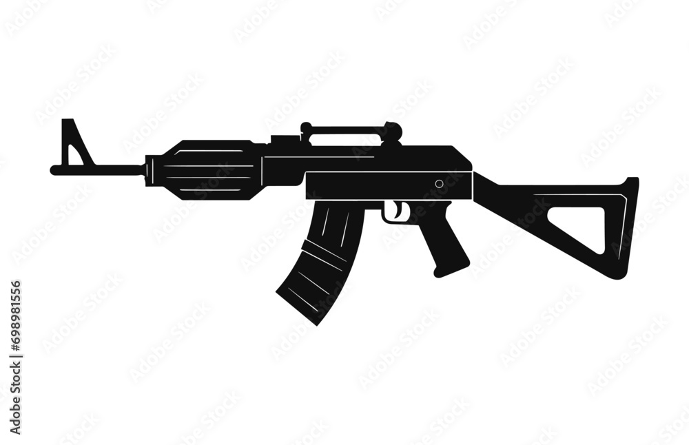 A Weapon black Silhouette Vector isolated on a white background