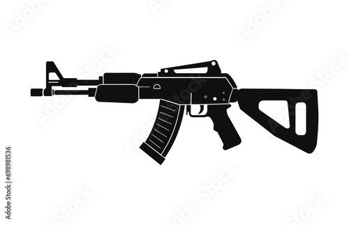 A Weapon black Silhouette Vector isolated on a white background