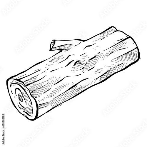 piece of wood handdrawn illustration
