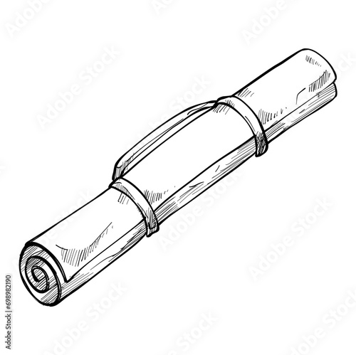 roll mat handdrawn illustration