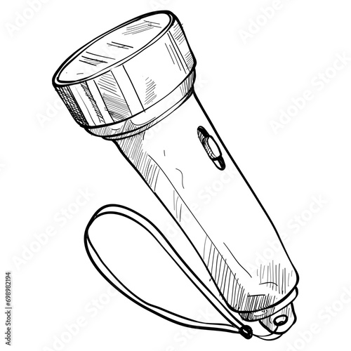 flashlight handdrawn illustration